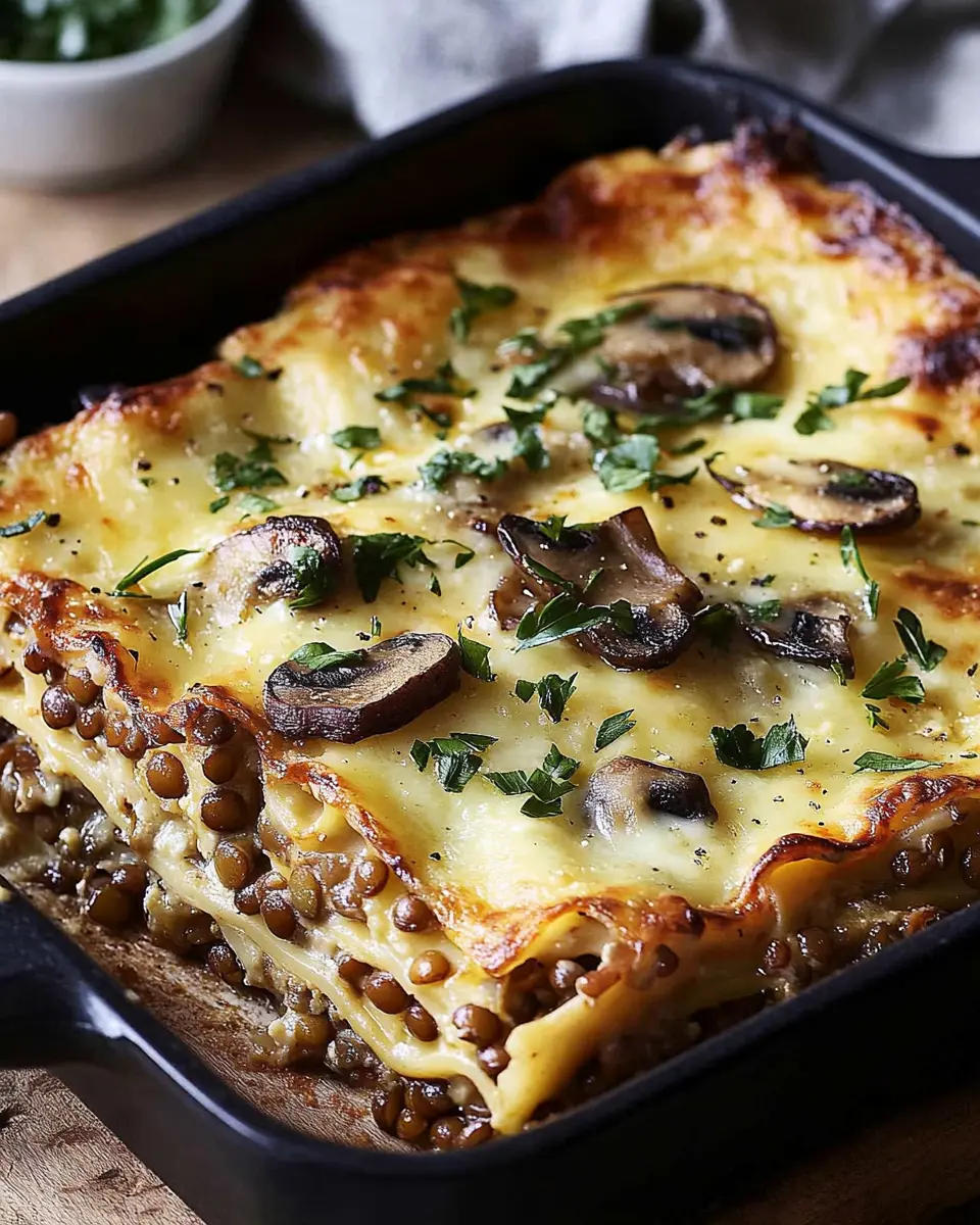 Lasagne mit Linsen und Pilzen First Image First Image