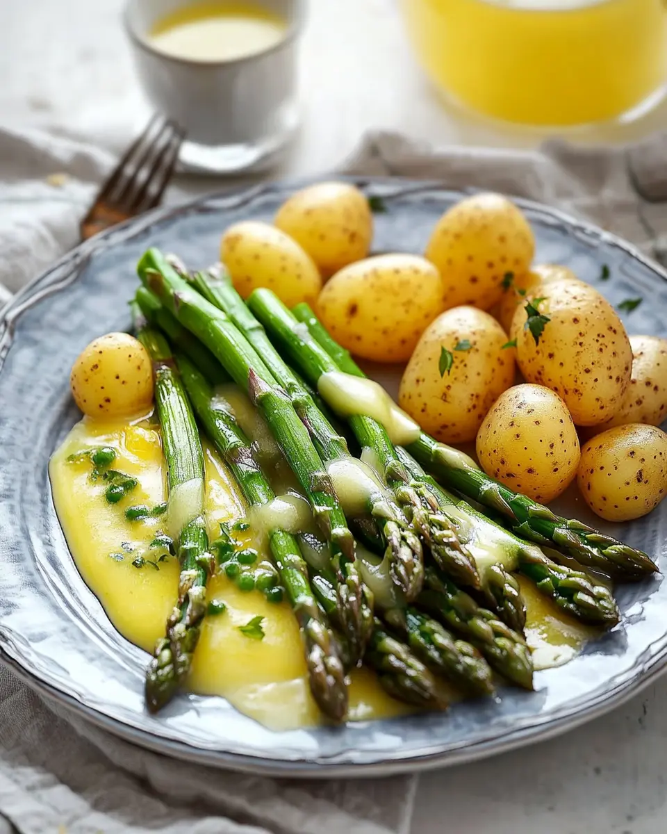 Grüner Spargel mit Zitronen Buttersauce und Kartoffeln – Bestes Rezept First Image First Image