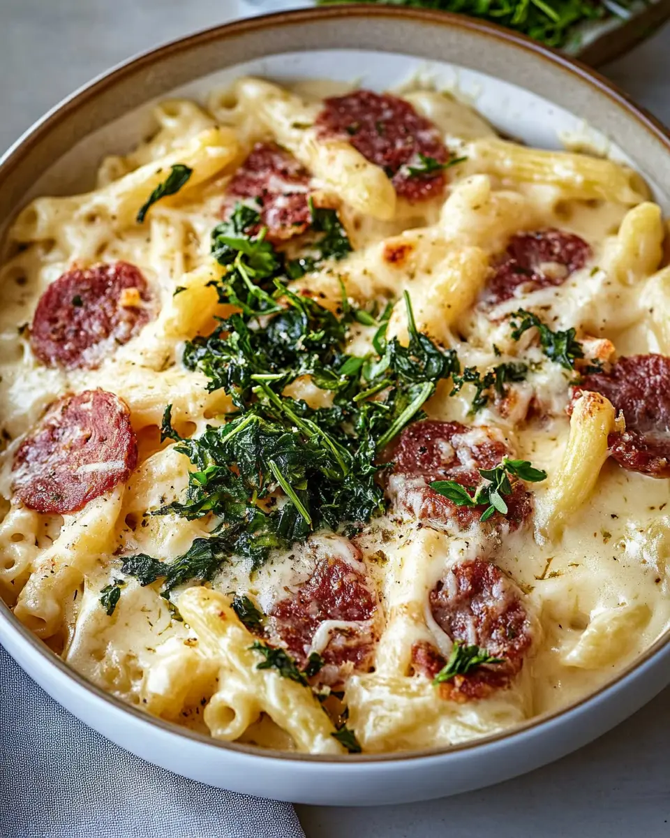 Mac and Cheese mit Grünkohl und Salsiccia First Image First Image