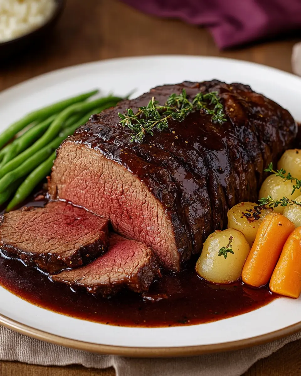 Rinderbraten in Rotweinsauce – klassischer Schmorbraten First Image First Image
