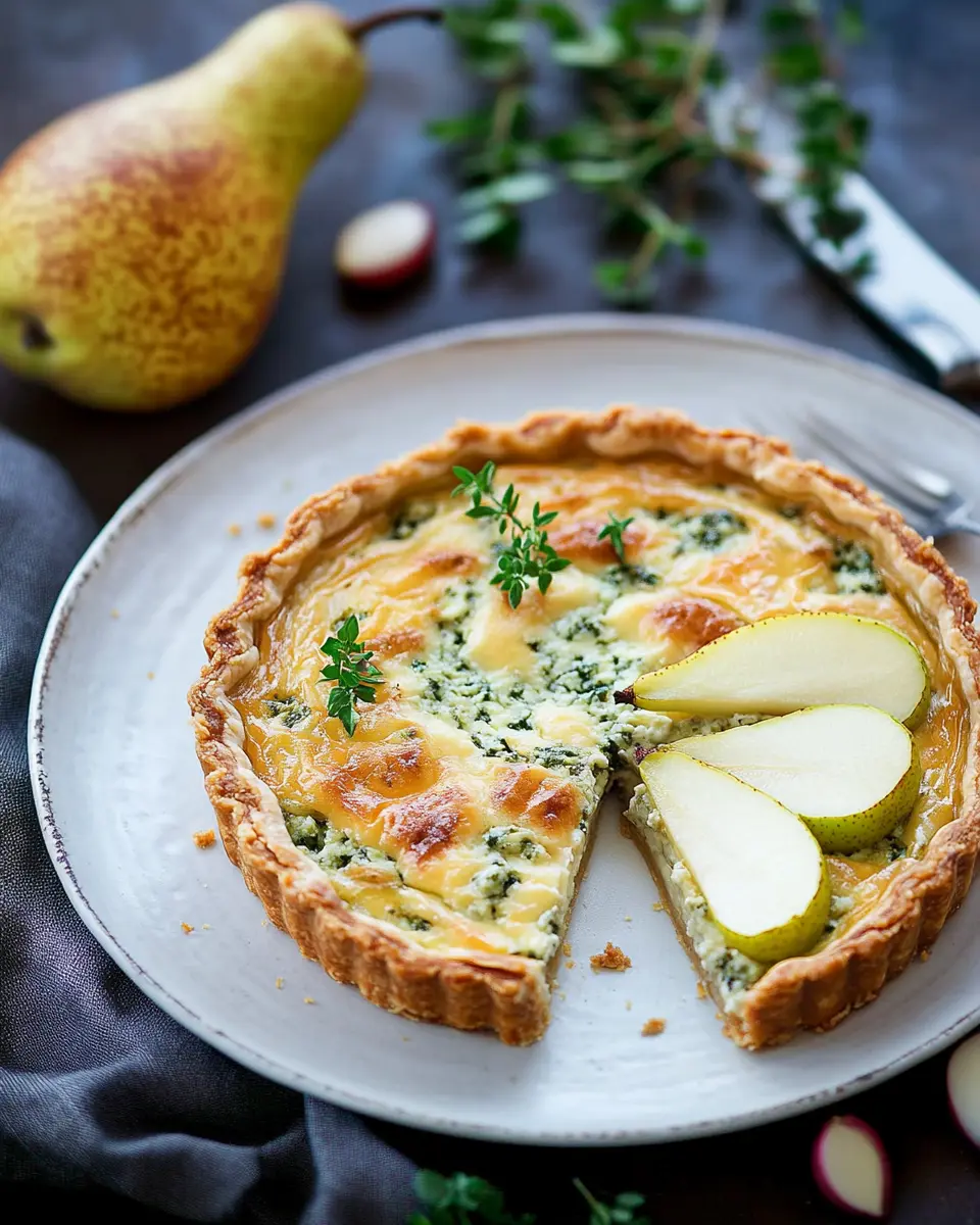 Quiche mit Birnen und Gorgonzola First Image First Image