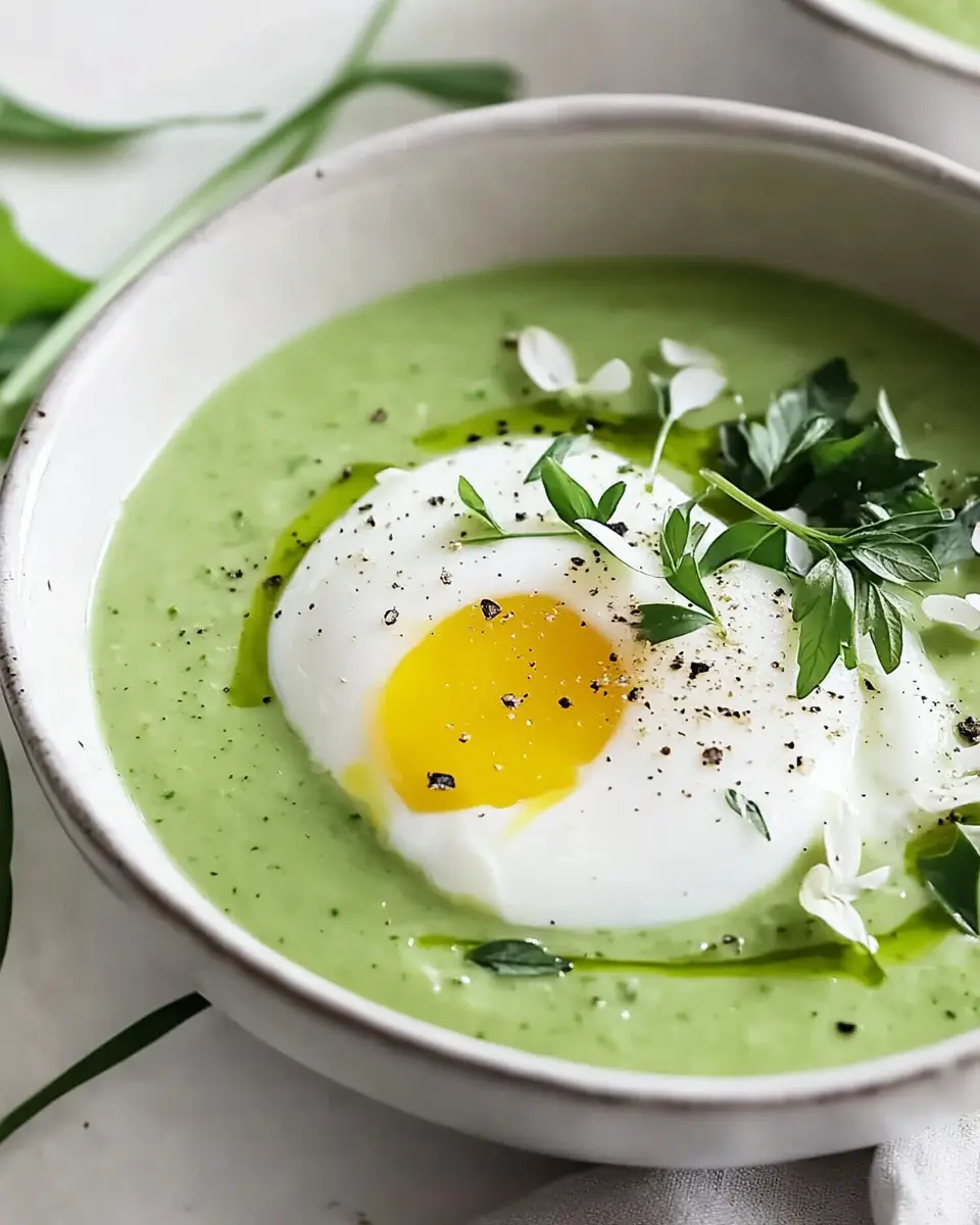 Bärlauchsuppe mit pochiertem Ei – Bestes cremiges Rezept First Image First Image