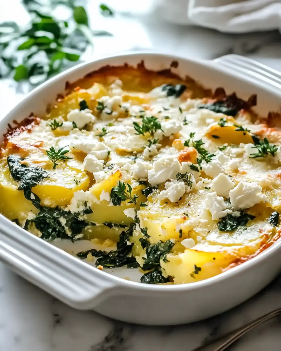 Kartoffelauflauf mit Spinat und Feta – Bestes Rezept First Image First Image