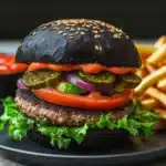 Black Magic Burger – mit schwarzem Bun & bunter Füllung First Image First Image
