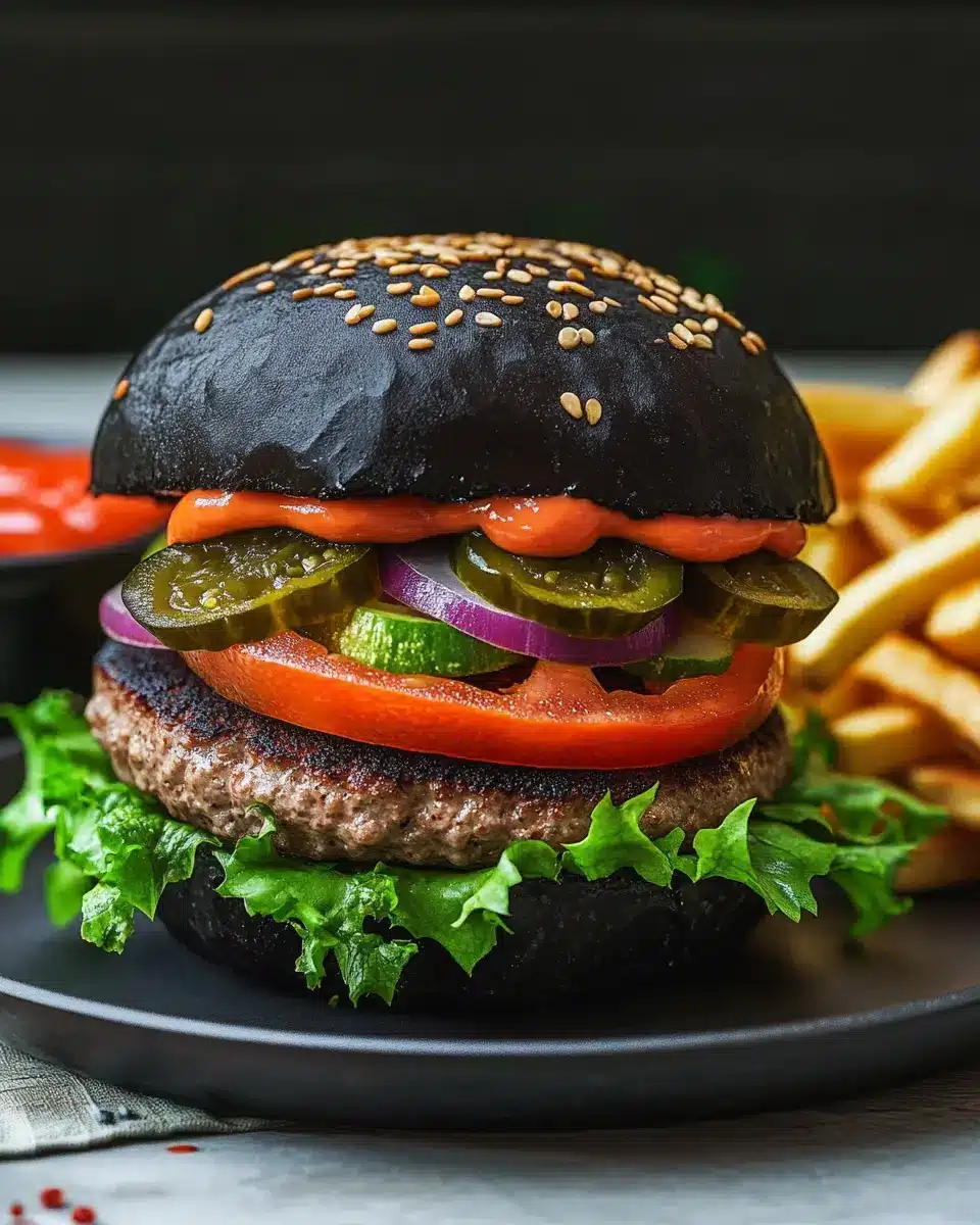 Black Magic Burger – mit schwarzem Bun & bunter Füllung First Image First Image