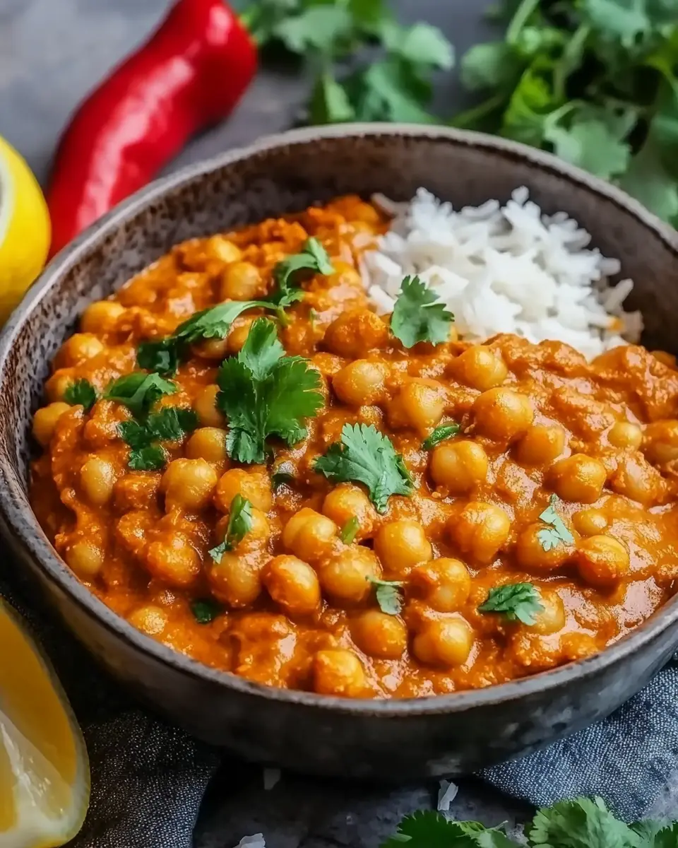 Kichererbsen Tikka Masala – Bestes cremiges Curry Rezept First Image First Image