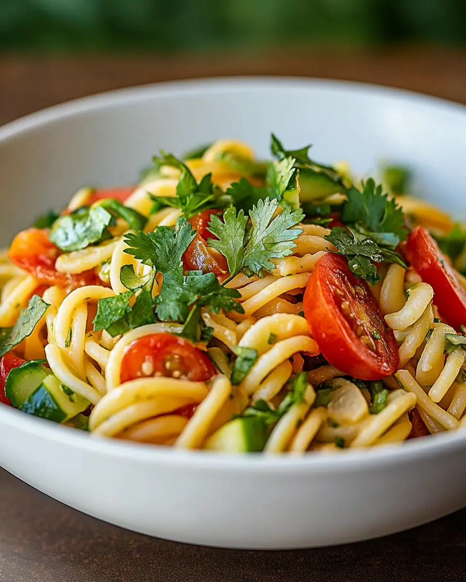 Pasta-Bowl mit Koriander: Easy Colorful Veggie Delight 5