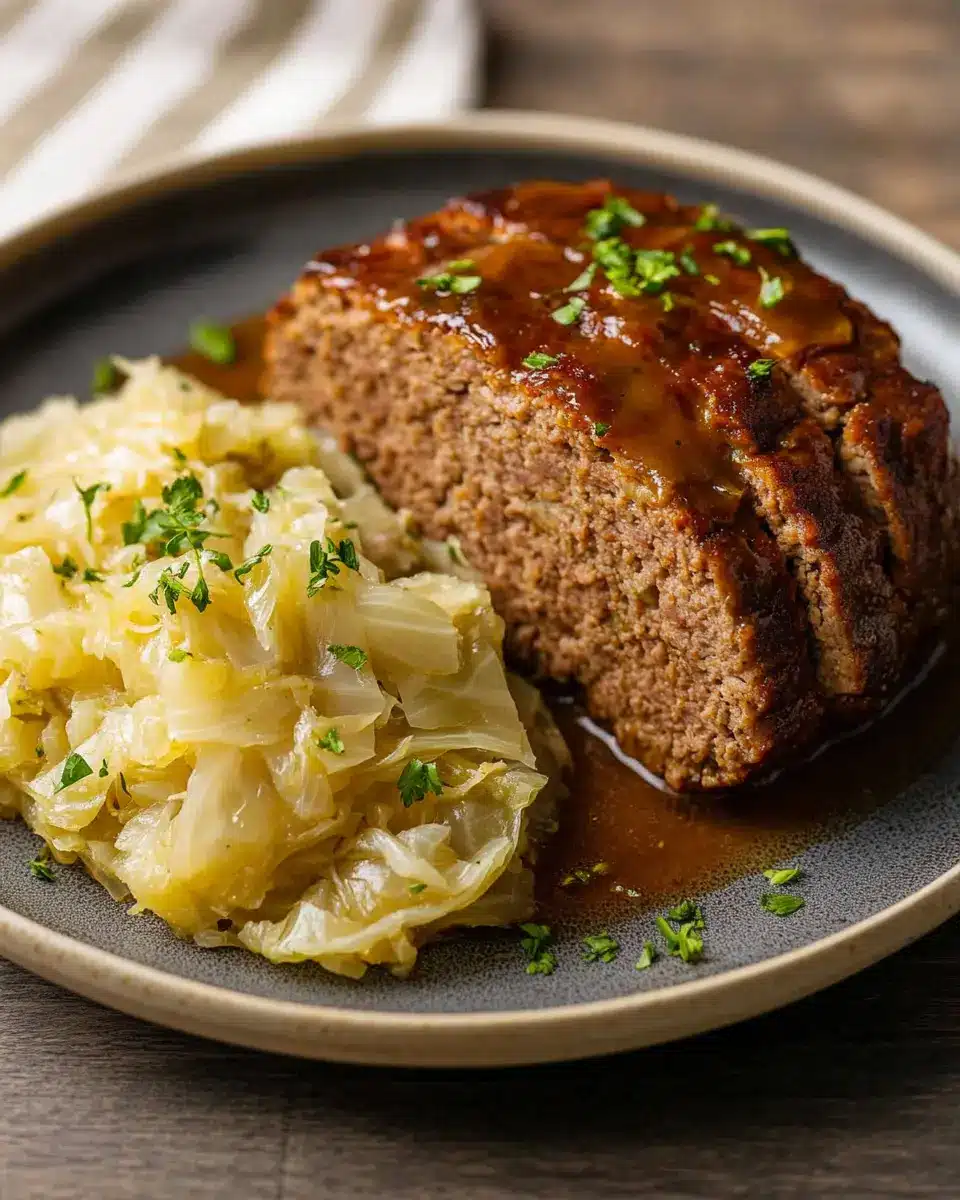 Herzhafter Hackbraten mit geschmortem Weißkohl – klassisch & deftig First Image First Image