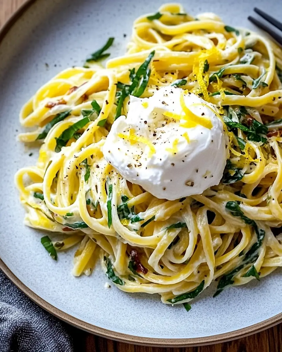 Bärlauch Zitronen Pasta mit Burrata – Cremiger Frühlingsgenuss First Image First Image
