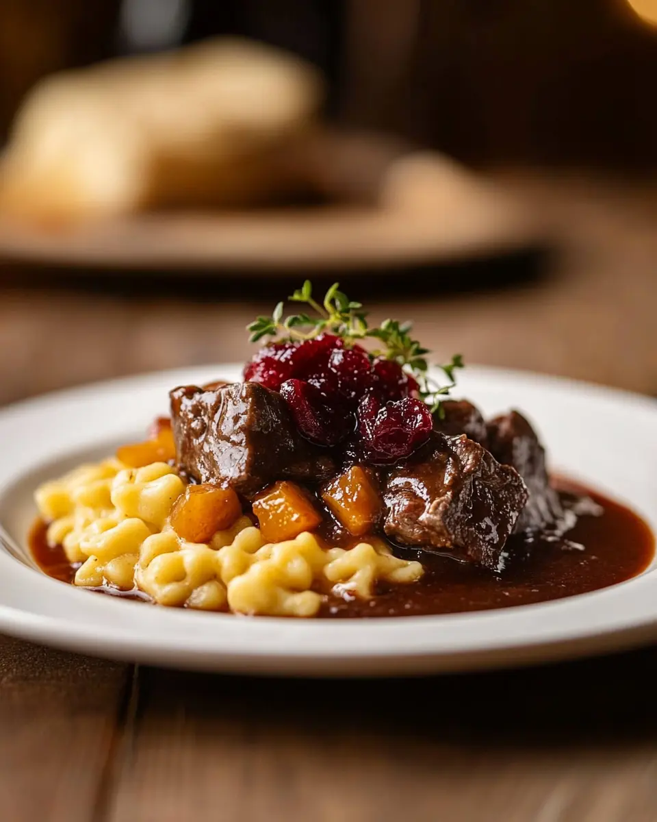 Hirschragout mit Preiselbeeren: Indulgent & Aromatic Spätzle Bliss 7