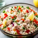 Schneller Reissalat mit Thunfisch und Paprika – 15 Minuten! First Image First Image