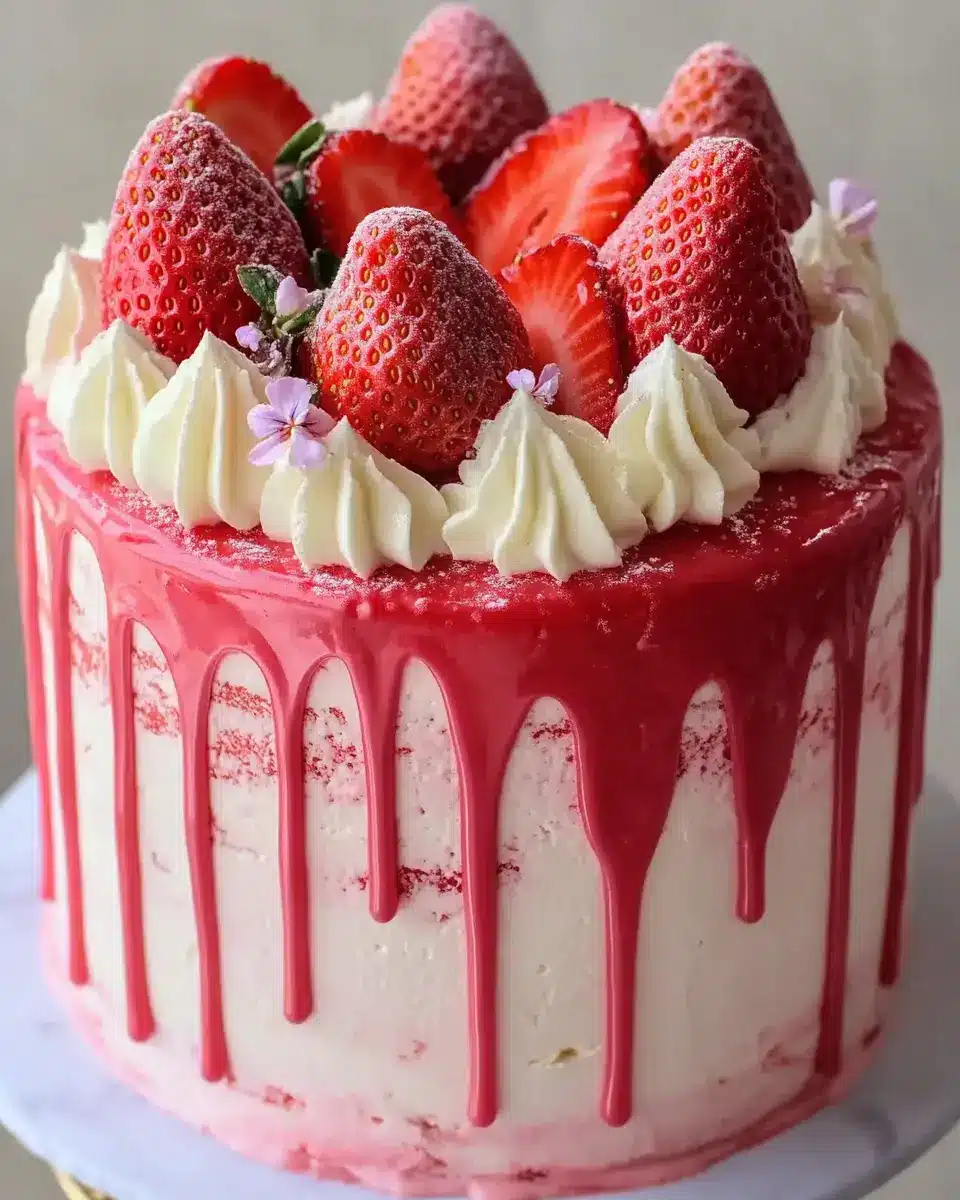 Erdbeer Torte mit Drip: Die beste perfekte Geburtstagstorte 7