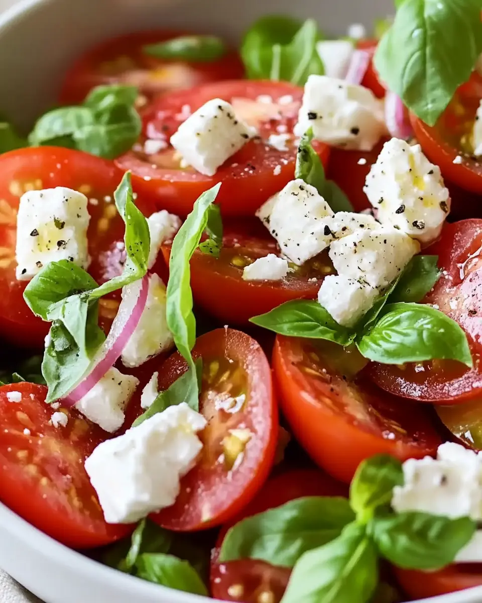 Frischer Tomatensalat mit Feta – Schnell und lecker für den Sommer First Image First Image