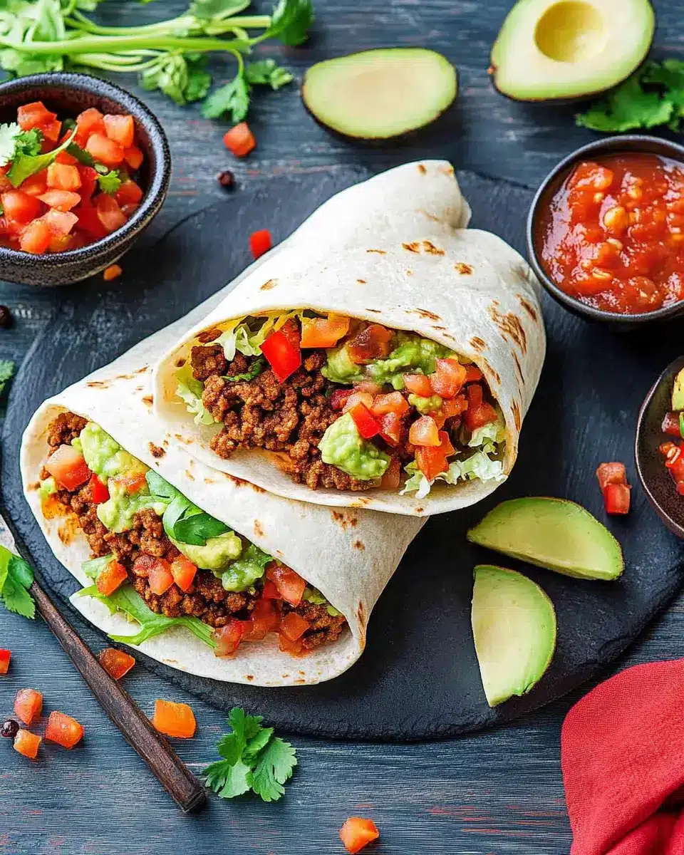 Burrito – mexikanischer Wrap mit Hackfleisch First Image First Image