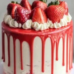 Erdbeer Torte mit Drip – Die perfekte Geburtstagstorte First Image First Image