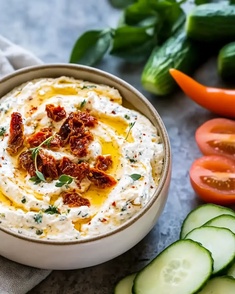 Feta Quark Dip: Easy & Delicious with Sun-Dried Tomatoes!