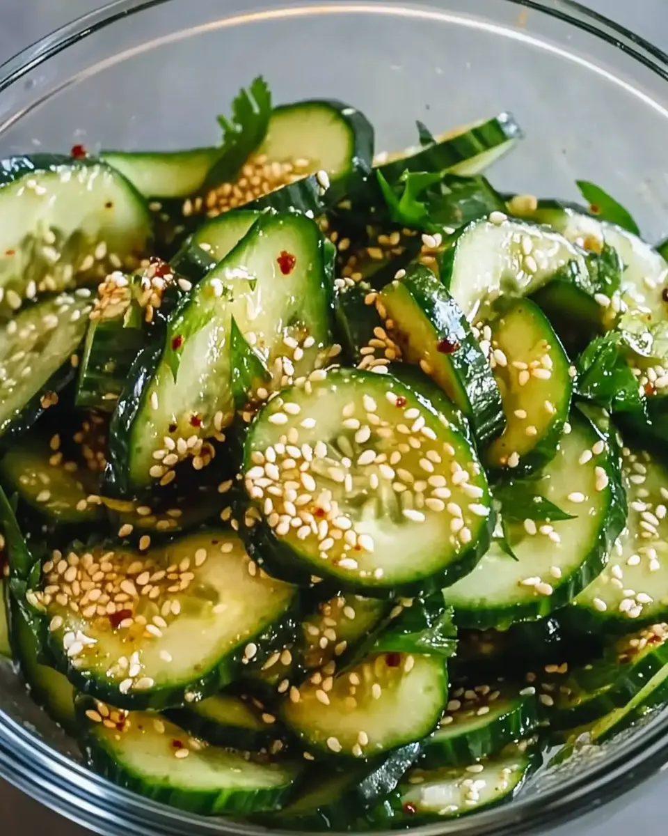 Asiatischer Gurkensalat mit Sesam – Leicht und aromatisch First Image First Image
